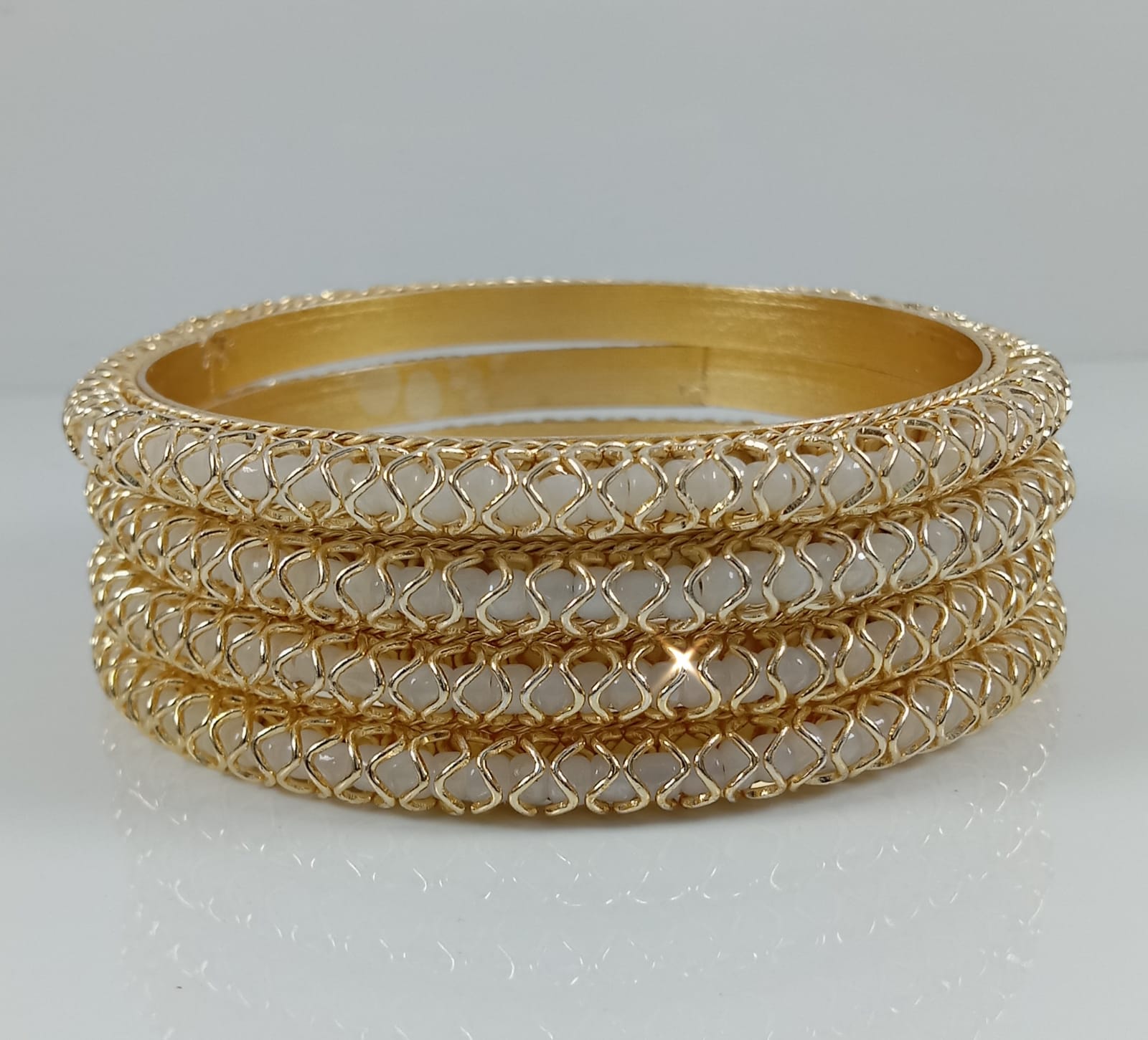 4 Piece Classic Gold Bangle Bracelets | Timeless Solid Gold & Gold Plated Bangles