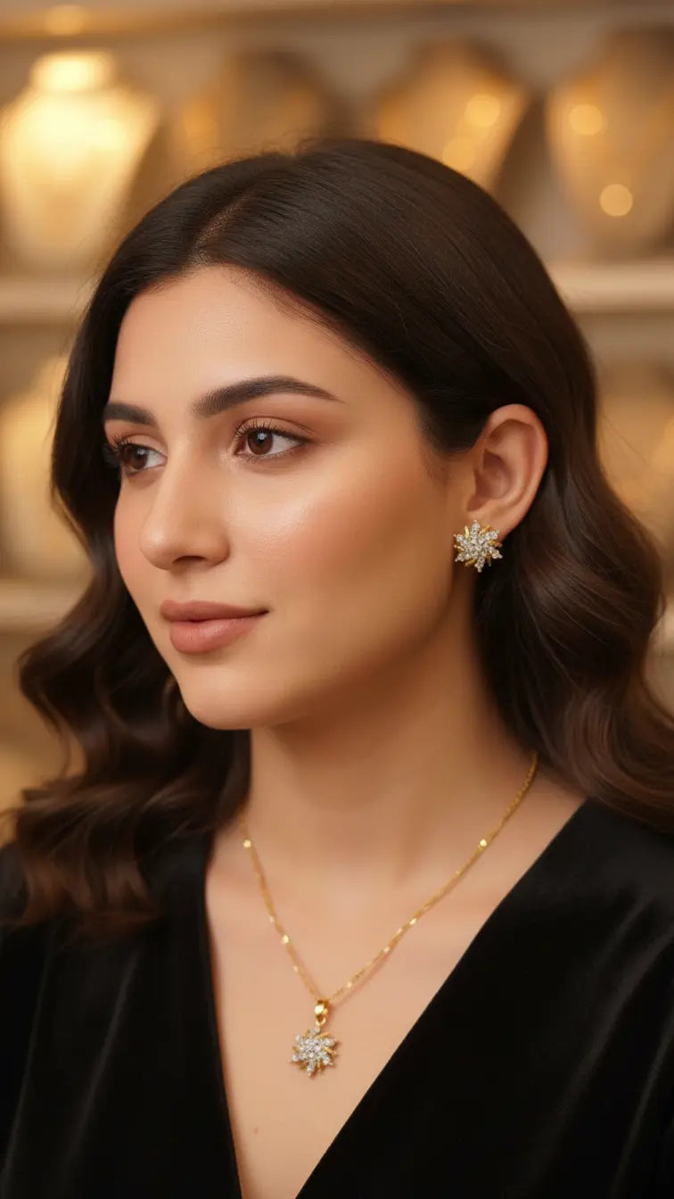 Elegant Diamond Cut Combo Set