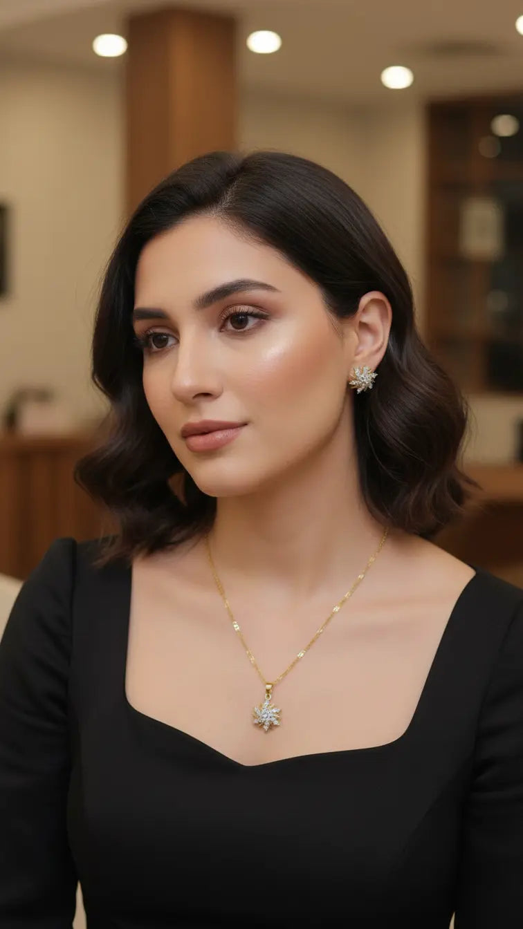 Elegant Diamond Cut Combo Set